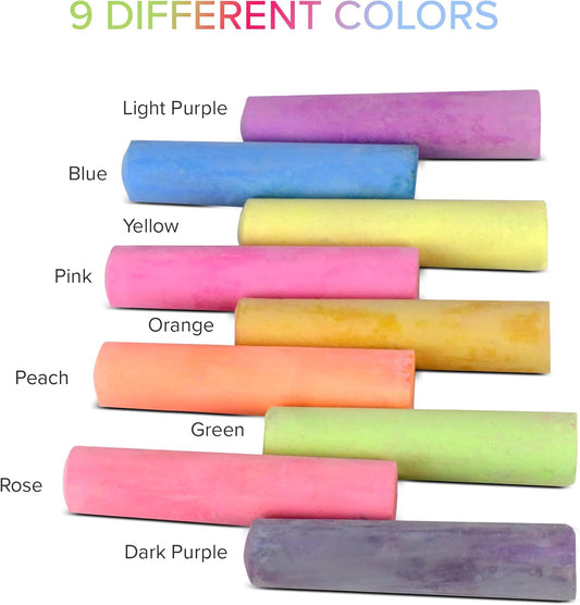 Kid Made Modern Non Toxic Sidewalk Chalk Bucket (24 Count) - Washable Colored Chalk Bulk Set for Kids and Toddlers Outdoor Games