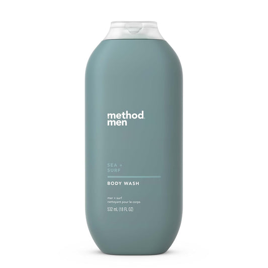 Method Men Body Wash, Sea and Surf Scent, Paraben and Phthalate Free, Quick-Lathering Cleansers, Cruelty Free, 18 oz (Pack of 1)