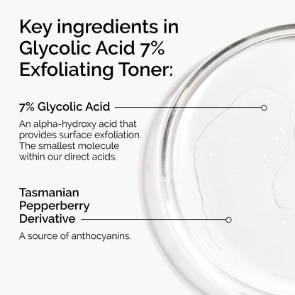 The Ordinary Glycolic Acid 7% Exfoliating Toner, Brightening and Smoothing Daily Toner for More Even-Looking Skin Tone