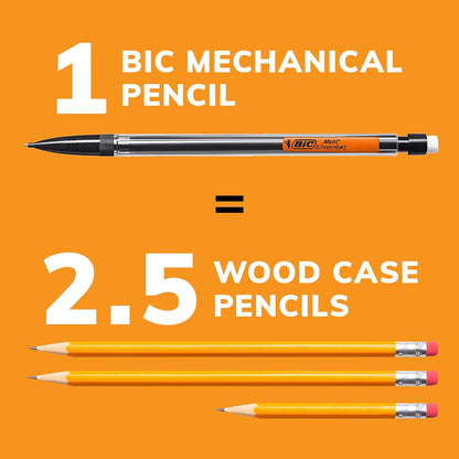 BIC Xtra-Smooth Mechanical Pencils with Erasers, Medium Point (0.7mm), 10-Count Pack, Bulk Mechanical Pencils for School or Office Supplies