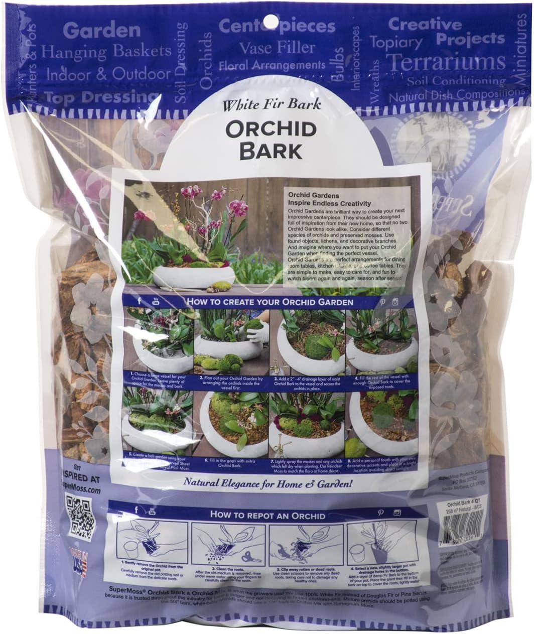 SuperMoss (23114) Orchid Potting Bark, Natural, 4 quarts