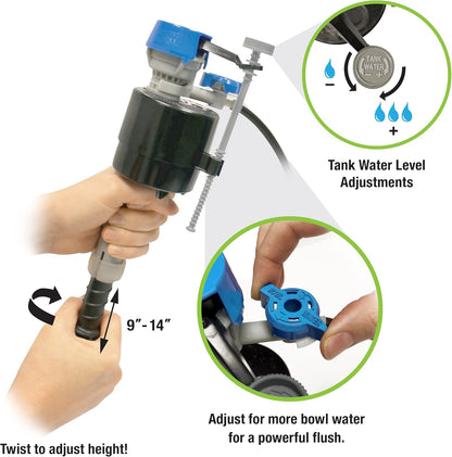 Fluidmaster K-400H-039 High Performance Toilet Fill Valve with 2-Inch Adjustable Toilet Flapper Kit