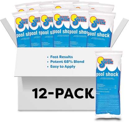 In The Swim Pool Shock – 68% Cal-Hypo Granular Sanitizer for Crystal Clear Water – Defends Against Bacteria, Algae, and Microorganisms - 12 X 1 Pound
