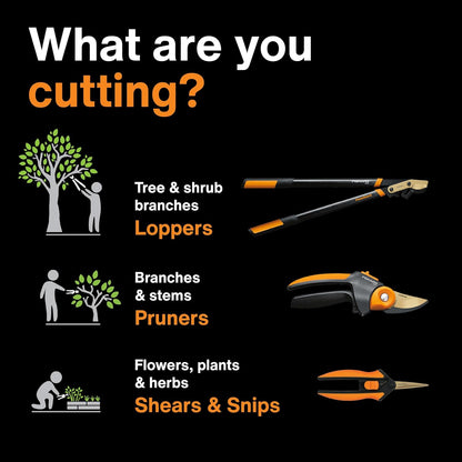 Fiskars Bypass Pruning Shears, 5/8-Inch Cut Capacity Garden Clippers, Gardening Scissors with Sharp, Rust Resistant Steel Blade