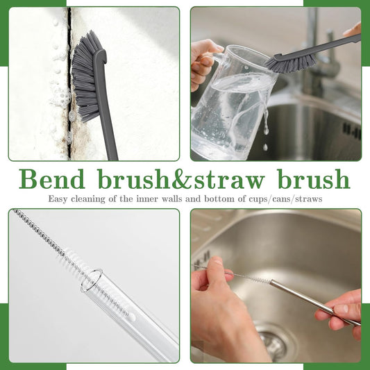 15pcs Crevice Cleaning Brush, Hard Bristle Scrub Brushes Tools, Multifunctional Grout Brush for Home, Bathroom, Ktichen, Window and Corners