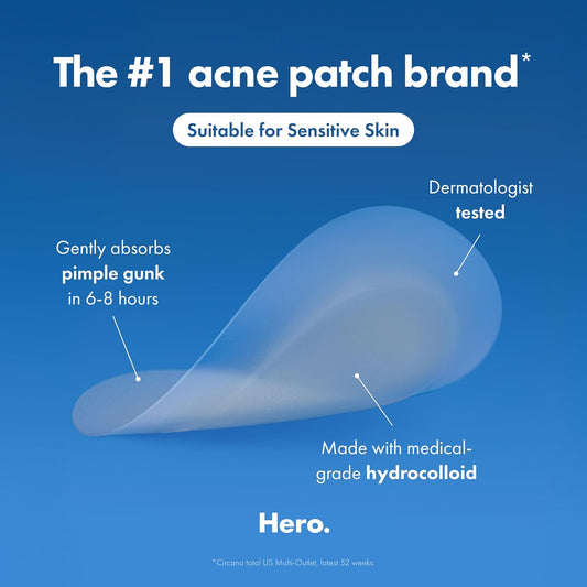 Mighty Patch™ Invisible+ Patch – The Barely-There Daytime Hydrocolloid Acne Pimple Patch for Covering Zits and Blemishes, Tapered Edges Designed to Blend Into Skin (72ct)
