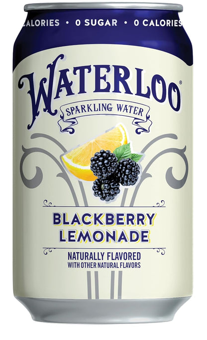 Waterloo Sparkling Water, Blackberry Lemonade Naturally Flavored, 12 Fl Oz Cans (Pack of 12) – Zero Calories and Zero Sugar or Sweeteners