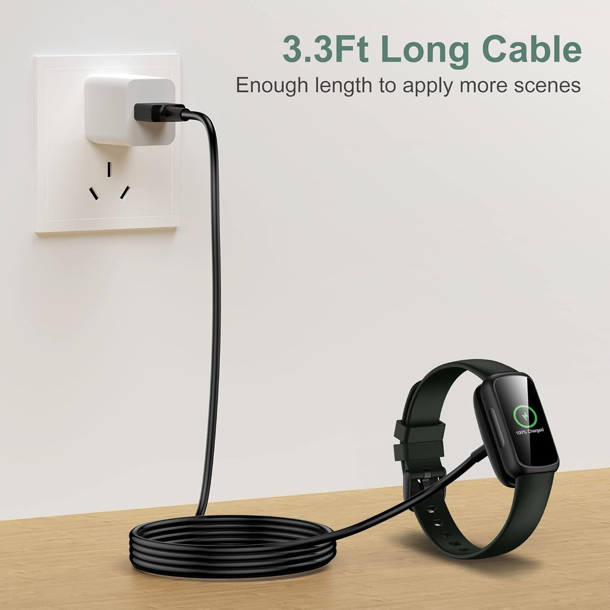Charger Cable Replacement for Fitbit Inspire 3 (2 Pack/3.3Ft)