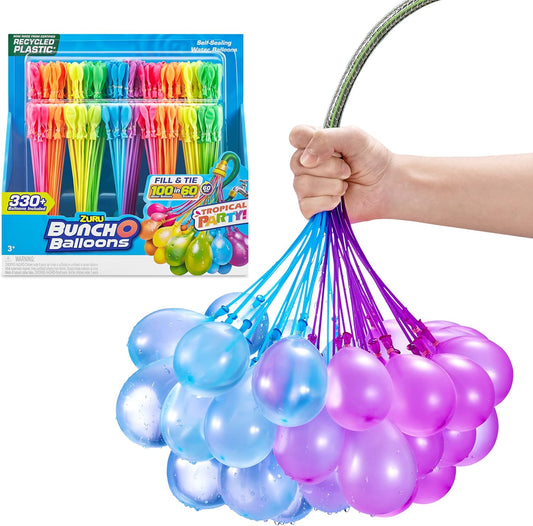 Original Bunch O Balloons Tropical Party 330+ Rapid-Filling Self-Sealing Water Balloons (Amazon Exclusive 10 count, pack of 1) by ZURU Water Balloon for the Whole Family, Kids, Teens and Adults