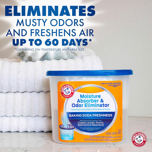 Arm & Hammer Fragrance Free Refillable Moisture Absorber and Odor Eliminator 14 oz. Tub