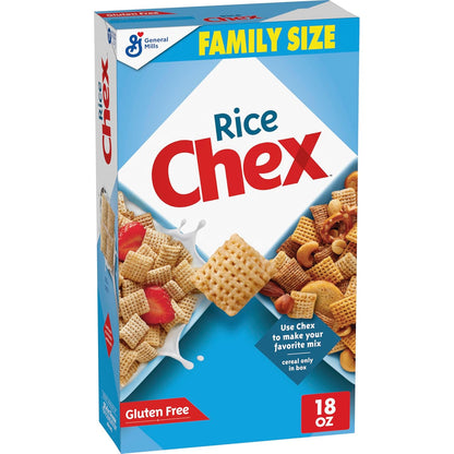 Rice Chex Gluten Free Breakfast Cereal, Homemade Chex Mix Ingredient, Family Size, 18 oz