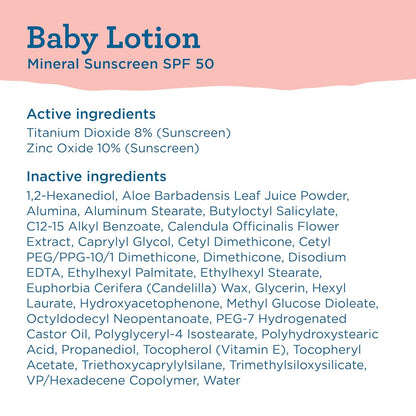 Blue Lizard BABY Mineral Sunscreen with Zinc Oxide, SPF 50+, Water Resistant, UVA/UVB Protection with Smart Cap Technology - Fragrance Free, 5 oz. Tube