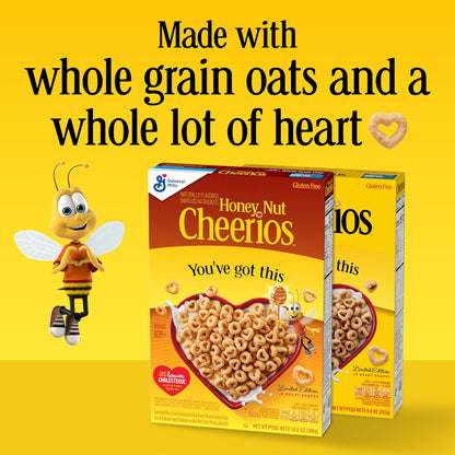 Honey Nut Cheerios, Heart Healthy Gluten Free Breakfast Cereal with Whole Grain Oats, Mega Size, 27.2 oz