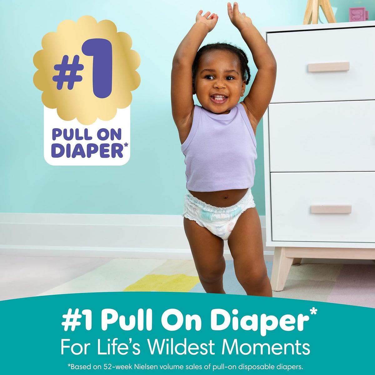 Pampers Diapers - Cruisers 360 - Size 5, 128 Count, Babyproof up to 100% Leakproof Pull-On Diaper