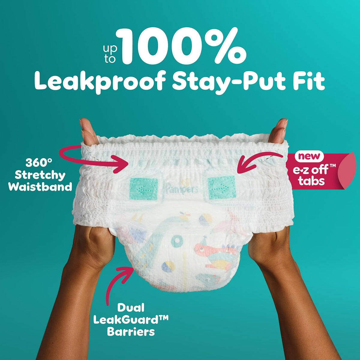 Pampers Diapers - Cruisers 360 - Size 5, 128 Count, Babyproof up to 100% Leakproof Pull-On Diaper