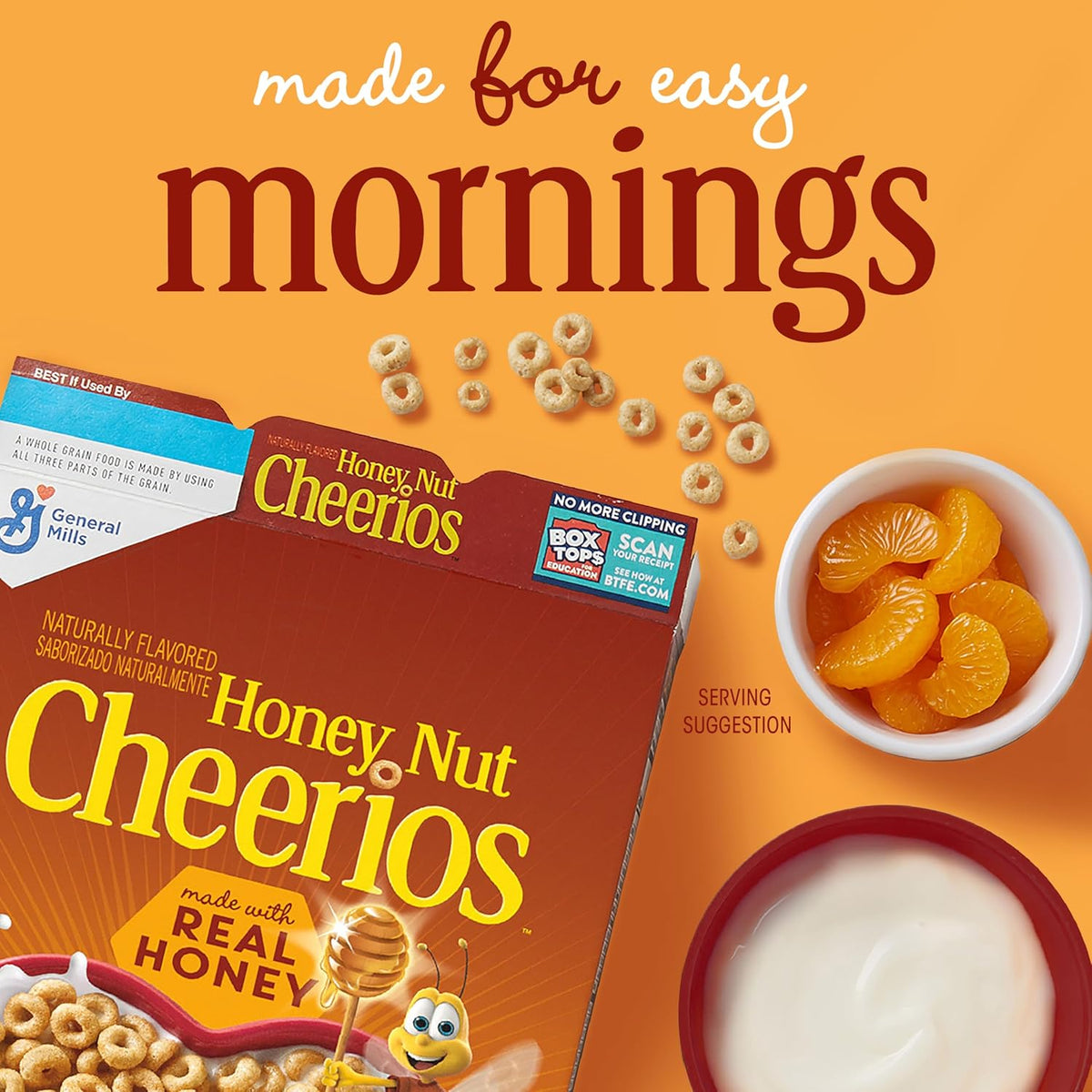 Honey Nut Cheerios, Heart Healthy Gluten Free Breakfast Cereal with Whole Grain Oats, Mega Size, 27.2 oz